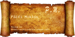 Pálfi Miklós névjegykártya